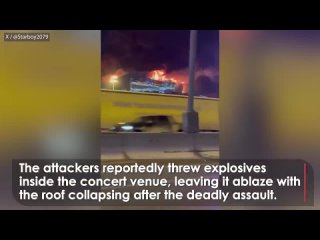 terrifying footage inside moscow crocus city hall concert hall during attack 22 03 24