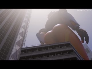 giantess tracer in city animation 720p